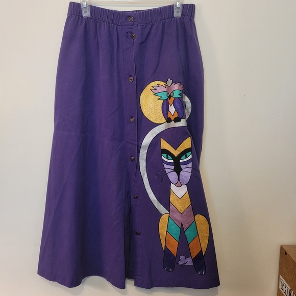 Iris 2 piece skirt and Vest hand painted set. Medium - Picture 6 of 9